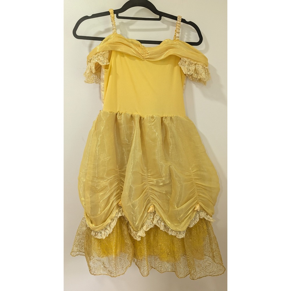 Disney Parks Belle Beauty and the Beast Costume Dress Yellow Gold Girls Large - Picture 4 of 6